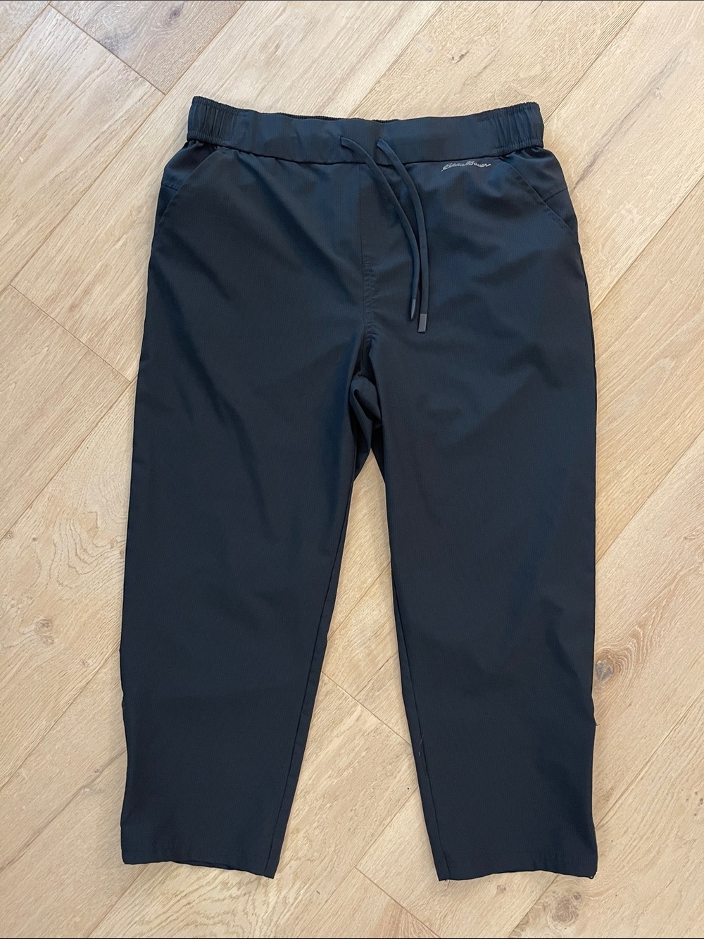 Eddie Bauer Black Cropped Drawstring Pants womens Large